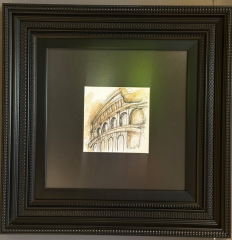Hasır siyah çerçeve mimari eskiz 49x49 cm | Tablo | Duvar Aksesuarı