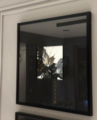 Siyah çerçeve siyah paspartu soyut 60x60 cm | Tablo | Duvar Aksesuarı