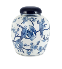Jar blossom h:20 cm d:16 cm | Bleu Blanc Dekoratif Küp