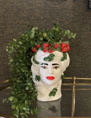 Vase Strawberries Head Lady h:32 cm | Heykel
