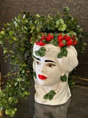 Vase Strawberries Head Lady h:32 cm | Heykel