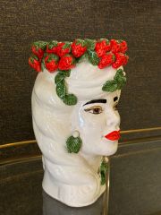 Vase Strawberries Head Lady h:32 cm | Heykel
