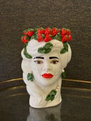 Vase Strawberries Head Lady h:32 cm | Heykel