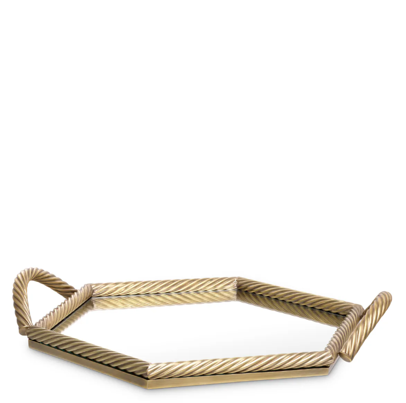 Tray Salvi Hexagon 51x46,5x8 cm | Dekoratif Pirinç Tepsi