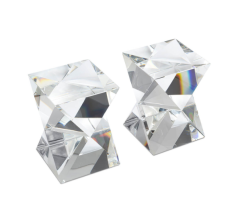 Bookend reflex st2pc h:14 cm 10 x10 cm | Kristal Kitap Tutucu