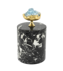 Box Lixus Round h:25 cm d:34 cm | Doğal Taşlı Mermer Kutu