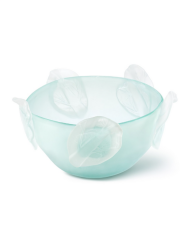 Bowl Leaves h:18,5 d:33 Turquoıse cm  | Vazo