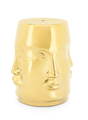 Stool Ming Face Gold h:46 cm d:37 cm | Seramik Puf