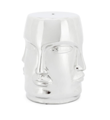 Stool Ming Face Silver h:46 cm d:37 cm | Seramik Puf