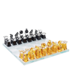 Chess Board Dua 48x48 cm | Kristal Satranç Seti | Dekoratif Obje