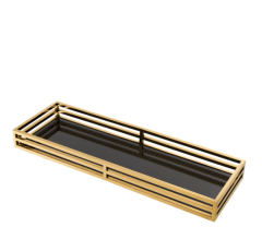 Tray Ersa Rectangular gold finish 60x20x5,5 cm | Gold Tepsi - Jardenyer