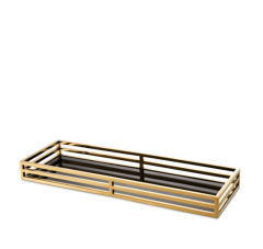 Tray Ersa Rectangular gold finish 60x20x5,5 cm | Gold Tepsi - Jardenyer