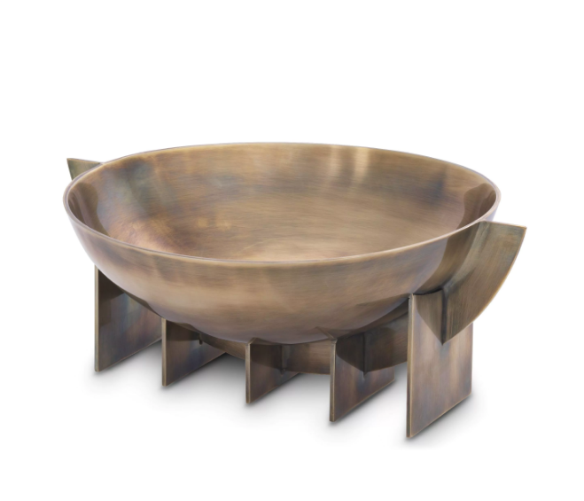 Bowl Bismarck vintage brass finish 30x11,5 cm | Pirinç Meyvelik - Obje