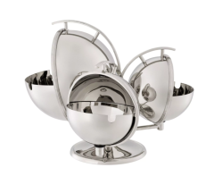 Bowl Sullivan nickel finish 35,5x32,5 h:23,5 cm | Dekoratif Obje - Sunumluk