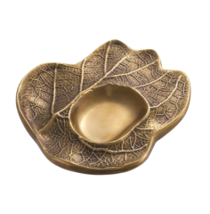 Bowl Clemence vintage brass finish 23x20 cm h:3 cm | Pirinç Dekoratif Obje