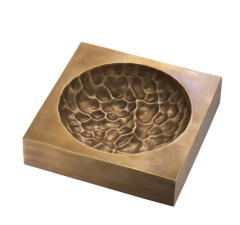 Object L Baroche vintage brass finish 20x20 cm h:5 cm | Pirinç Dekoratif Obje