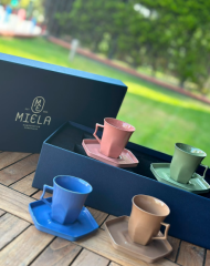 Dörtlü Set Kahve Fincanı Makaron Seri | Kahve Fincanı