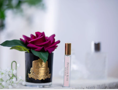 Bordo tek güllü siyah-gold cam koku  - Oda Kokusu