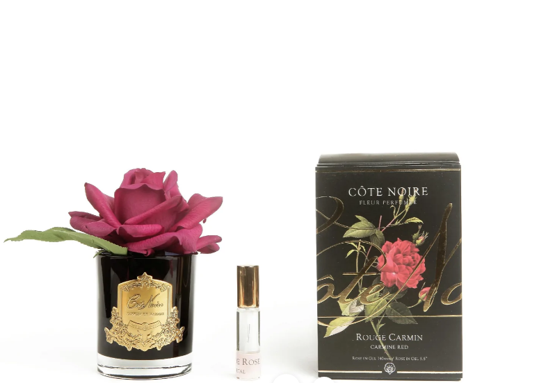 Bordo tek güllü siyah-gold cam koku  - Oda Kokusu