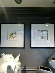 Siyah çerçeve beyaz paspartu avokado 60x60 cm | Tablo | Duvar Aksesuarı