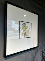 Siyah çerçeve beyaz paspartu avokado 60x60 cm | Tablo | Duvar Aksesuarı