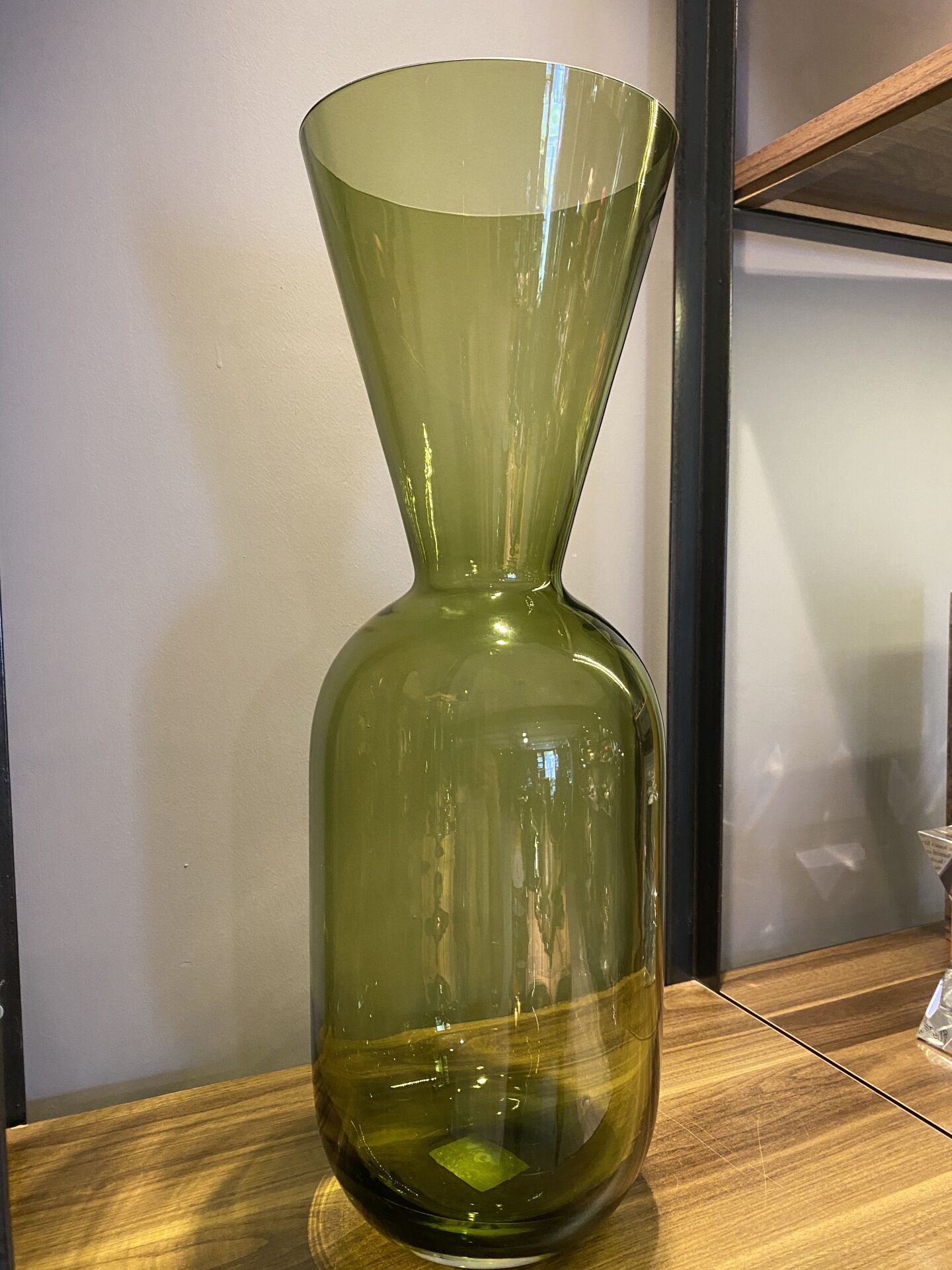 Vase Biform h:50 cm d:17 cm - Yeşil Cam Vazo
