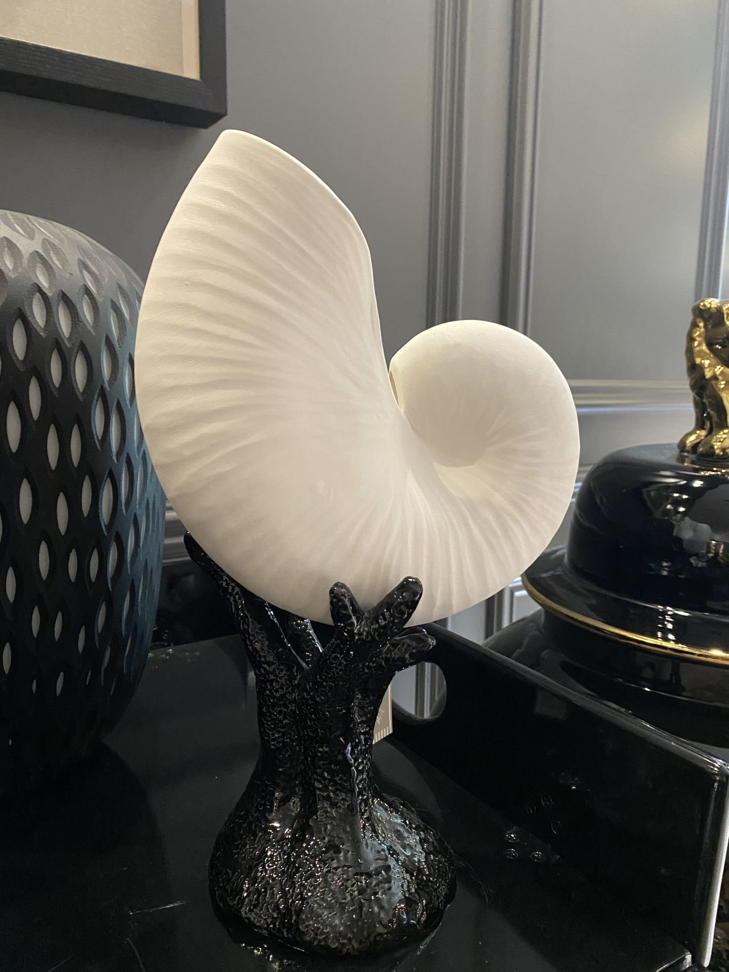 Seashell Bisc. w/base h:32 cm - Midye Dekoratif Obje