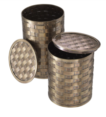 Box Lausanne vintage brass finish set of 2 - Pirinç Dekoratif Kutu 2'li Set