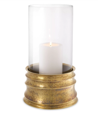 Hurricane Gilardon hammered vintage bronz 21x40,5 cm - Pirinç Cam Mumluk