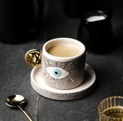 İkili Set Evil Eye | El Yapımı Kahve Fincanı