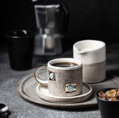 İkili Set Square Nazar | El Yapımı Kahve Fincanı