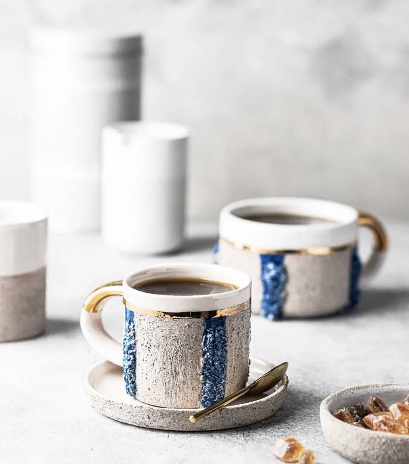 İkili Set Crystal | El Yapımı Kahve Fincanı