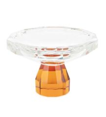 Plate Crissy Amber Crystal 20x20x13 cm | Kristal Meyvelik - Vazo -Obje