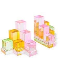 Bookend Steps Mix Set of 2 13x13x4 cm | Kristal Kitap Tutucu