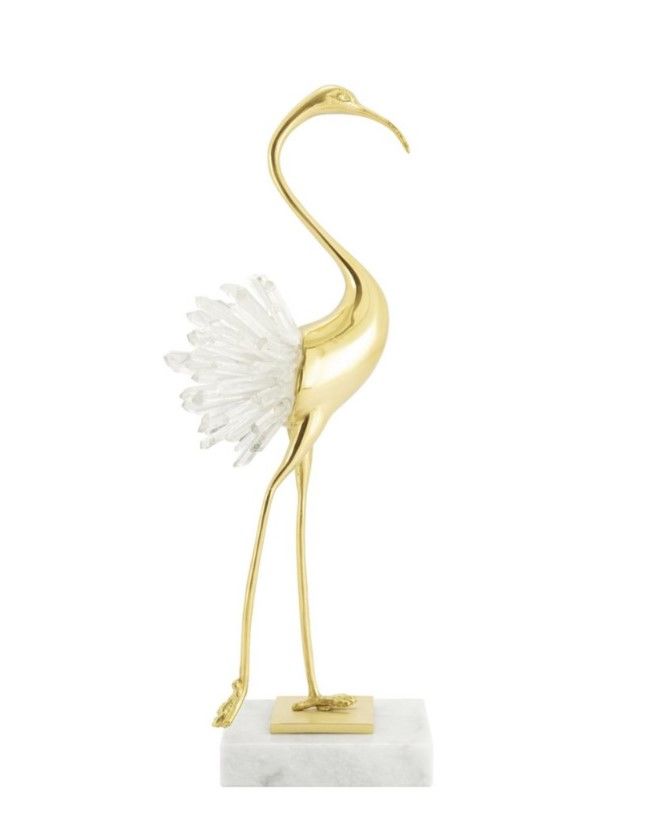 Ibis Lixus 13x8x33 cm | Kristal Quartz Taşlı Dekoratif Obje