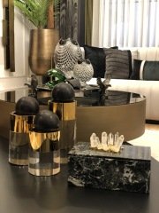Box lixus marble Sqs black 12x12x19 cm | Dekoratif Kutu