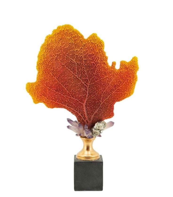 Coral Sponge On Base Red 38x13x56 cm | Dekoratif Obje