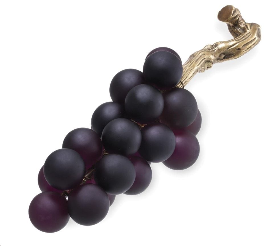 Object French Grapes purple vintage brass finish 20x50 cm | Kristal Pirinç Üzüm Obje Mor