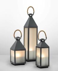 Hurricane Vanini with Leather Handle Zinc fin 24x24x117 cm | Fener