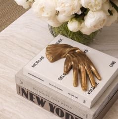 Object The Hand Vintage Brass Finish 29x16 cm h:3 cm | Pirinç Dekoratif Obje