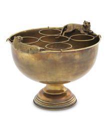 Champagne Cooler Jordan Vintage Brass Finish 43,5x39 cm h:33,5 cm | Pirinç Meyvelik - Vazo