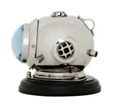 Clock Diving Helmet Odyssey Nickel Finish 18x19 cm | Dekoratif Obje - Saat