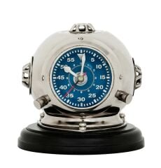 Clock Diving Helmet Odyssey Nickel Finish 18x19 cm | Dekoratif Obje - Saat