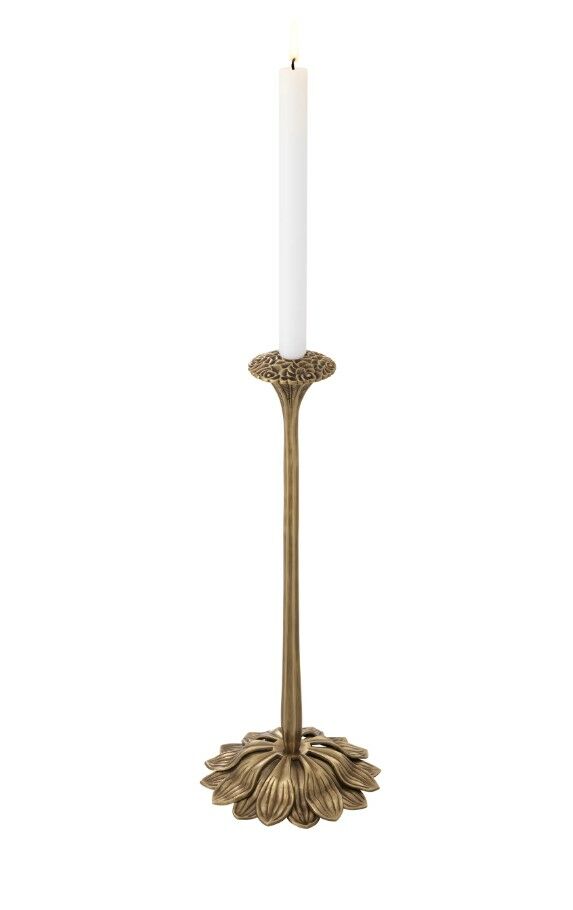 Candle Holder Lorraine Vintage Brass Finish 19x47 cm | Pirinç Şamdan