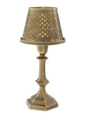 Tealight Holder with shade Maillon Vintage Brass 16x36 cm | Pirinç Şamdan - Tealight