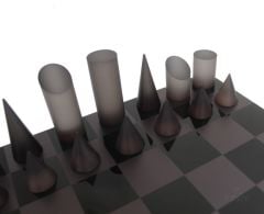 Chess Set Plexıglass / Smokey Grey 30x30 cm | Satranç Takımı