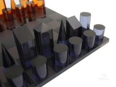 Chess Set Plexıglass / Black & Orange 30x30 cm | Satranç Takımı
