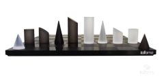 Chess Set Plexıglass / Grey 30x30 cm | Satranç Takımı