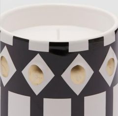 Candle Ceramic Black White D:10 cm H:9,5 cm | Kokulu Mum