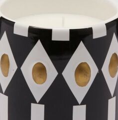 Candle Ceramic Black White D:10 cm H:12 cm | Kokulu Mum